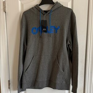 Oakley Dark Gray Hoodie with Blue Logo
